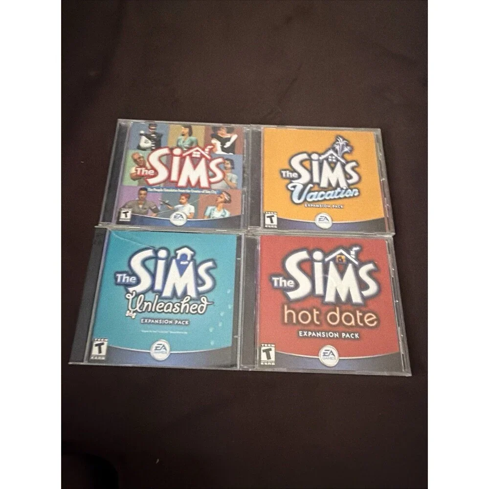 The Sims Jewel Case Original PC CD ROM Plus Expansion Packs Hot Date Vacation ++